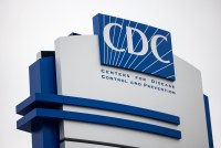 A photo of a sign with the CDC's logo.